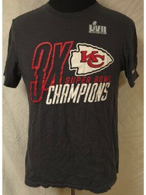 Nike Kansas City Chiefs Super Bowl LVII 3X Champions Medium Mens Black T-Shirt